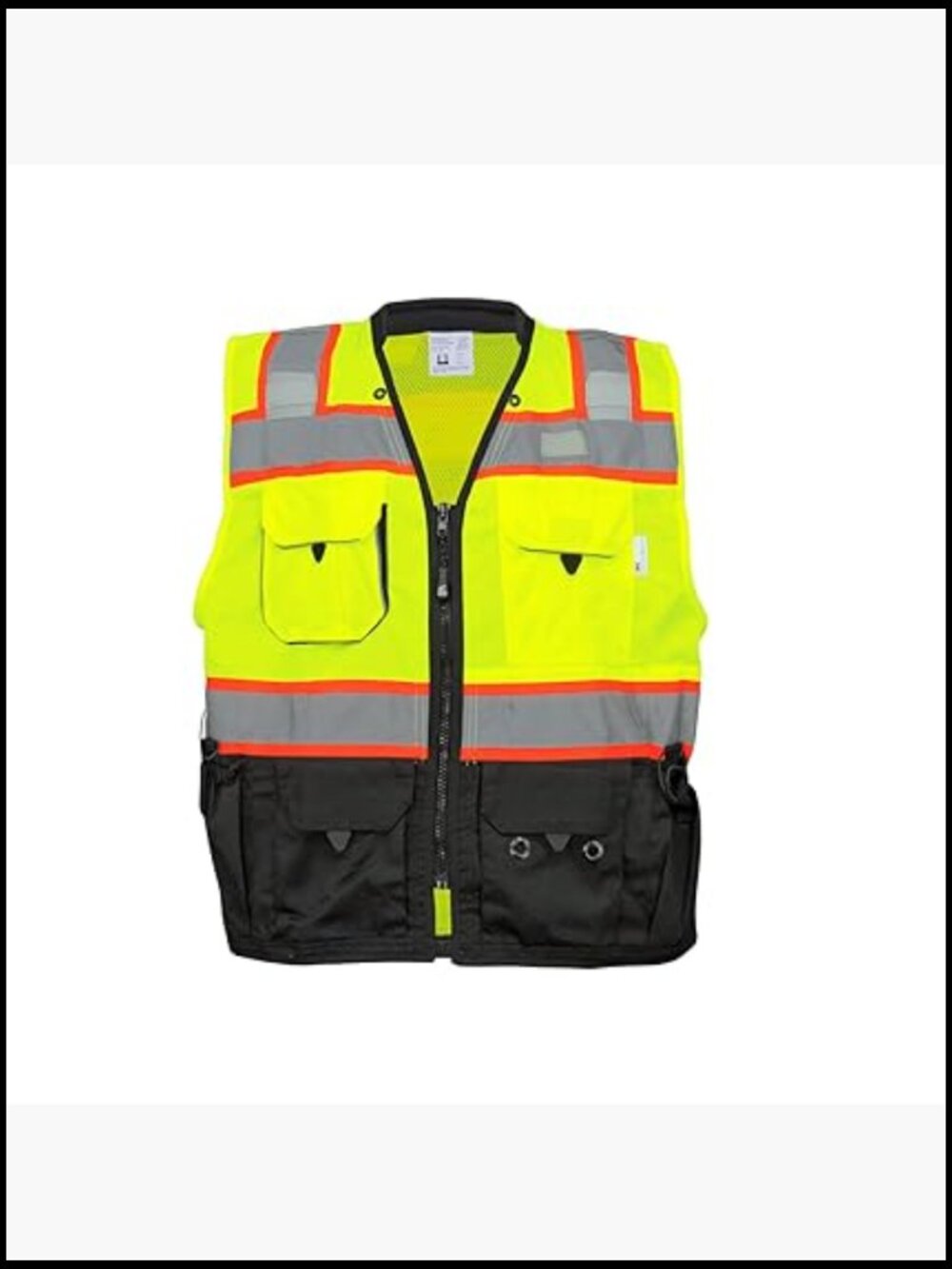 High Visibility Safety Vest with Reflective Tape, 9 Pockets, Large